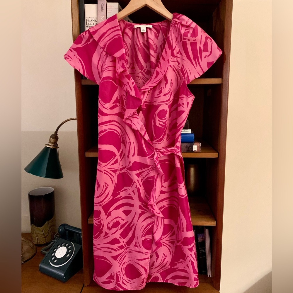 Banana Republic Silk Wrap Dress Pink Size XS
